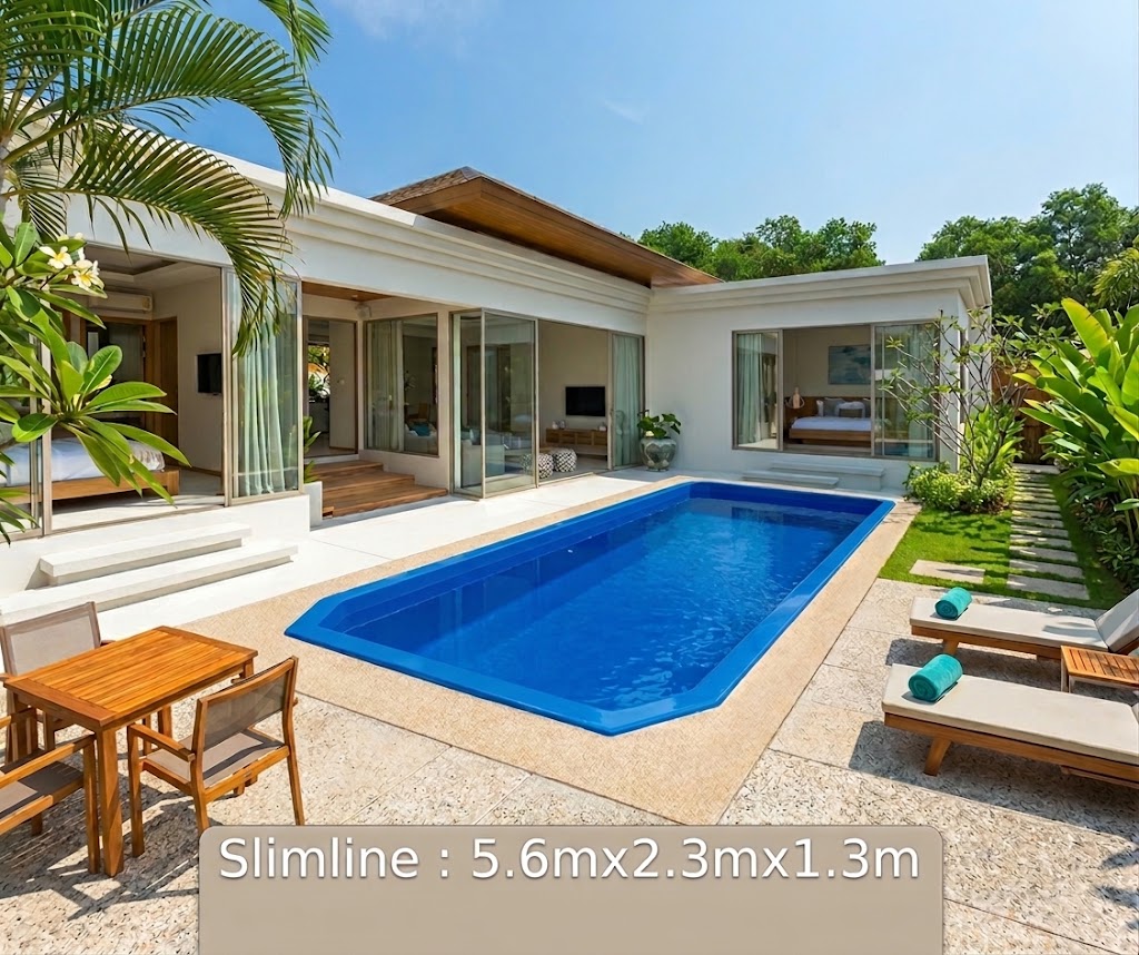 Slimline fibreglass pool